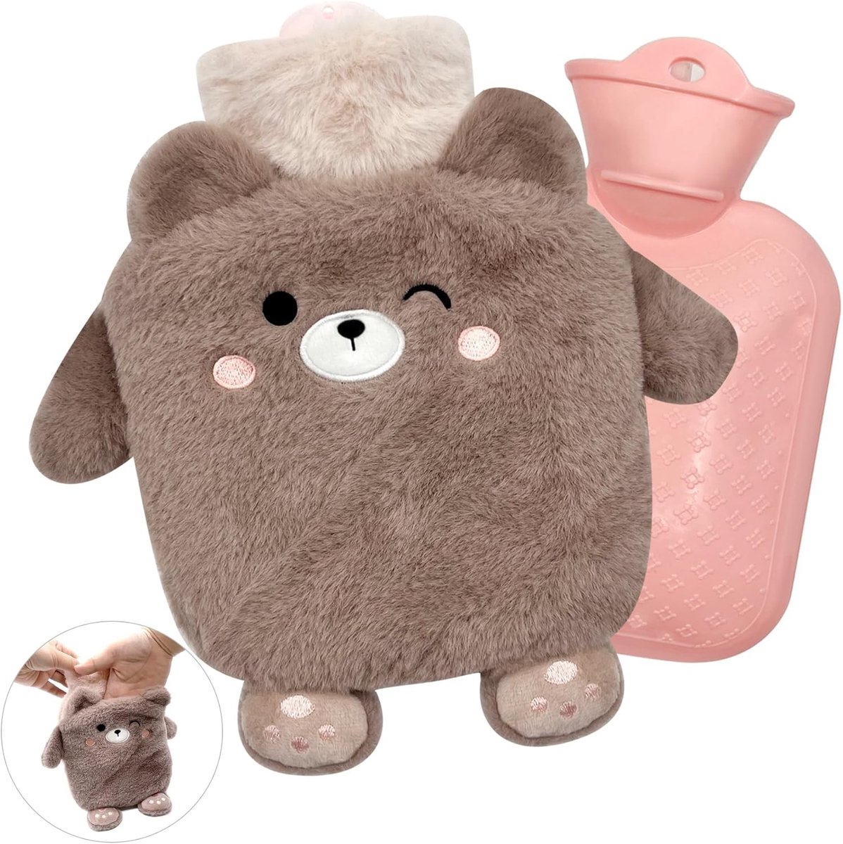 Kinderen Warmwaterkruik met Handwarmer - Fluffy, Verwijderbaar en Wasbaar, Veilig en Van Hoge Kwaliteit