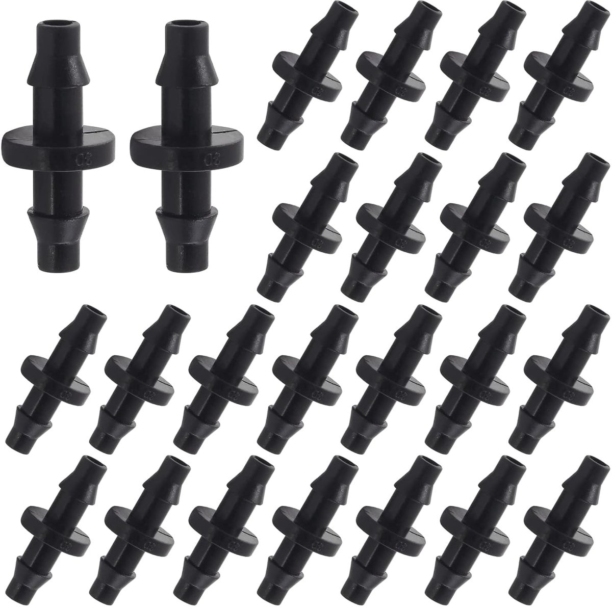 200 stuks druppelirrigatieaansluitingen, irrigatiedoorgangsverbindingen, geschikt voor 4 mm slangen, aansluitingen, waterslangen, tuingazon, druppel