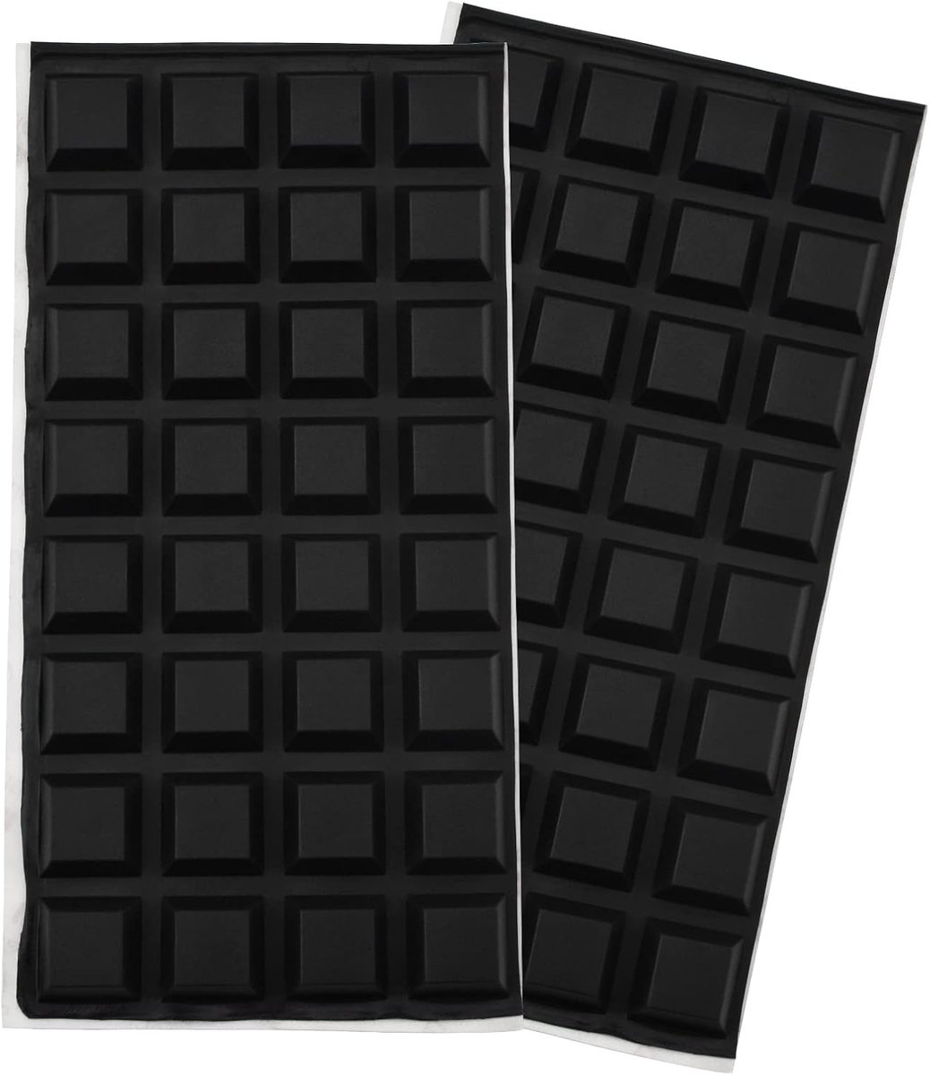 Zelfklevende pads siliconen buffer, oppervlaktebescherming, geluidsisolatie, 20 x 20 x 8 mm (trapezium), zwart
