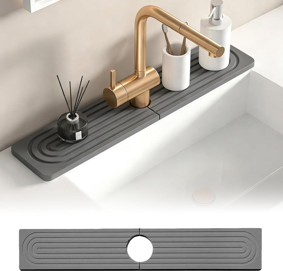 steen voor gootsteen, waterkraan, absorberende mat, afdruipmat, kiezelgoer, sneldrogende steen, gootsteen, gootsteen, gootsteen, tray voor keuken en badkamer