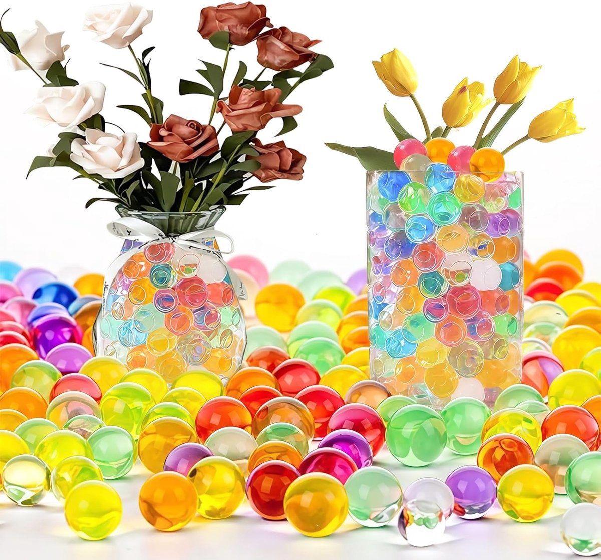 30.000 kristalgel waterparels, 11-13 mm waterparels, vaasvulstof, decoratieve planten voor bruiloften, feesten, doe-het-zelf vazenvulling (veelkleurig)