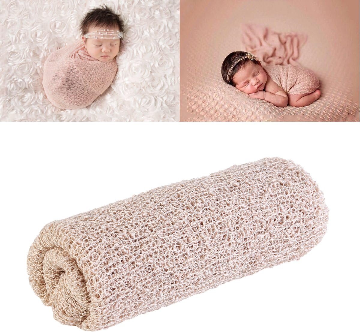 Pasgeboren baby fotografie foto prop stretch wrap baby lange geribbelde wrap (beige)