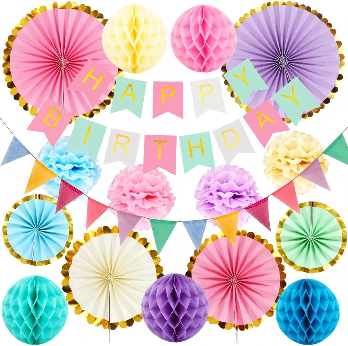 Verjaardagsdecoratie Pastel