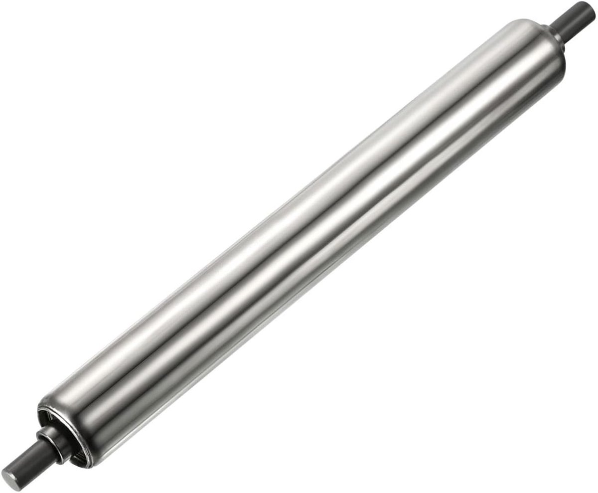 Transportrol, roestvrijstalen rolvervanging | Gladde beweging, geweldig voor fabrieken, magazijngebruik (zilver, 2,5 cm diameter, 20,3 cm lengte)