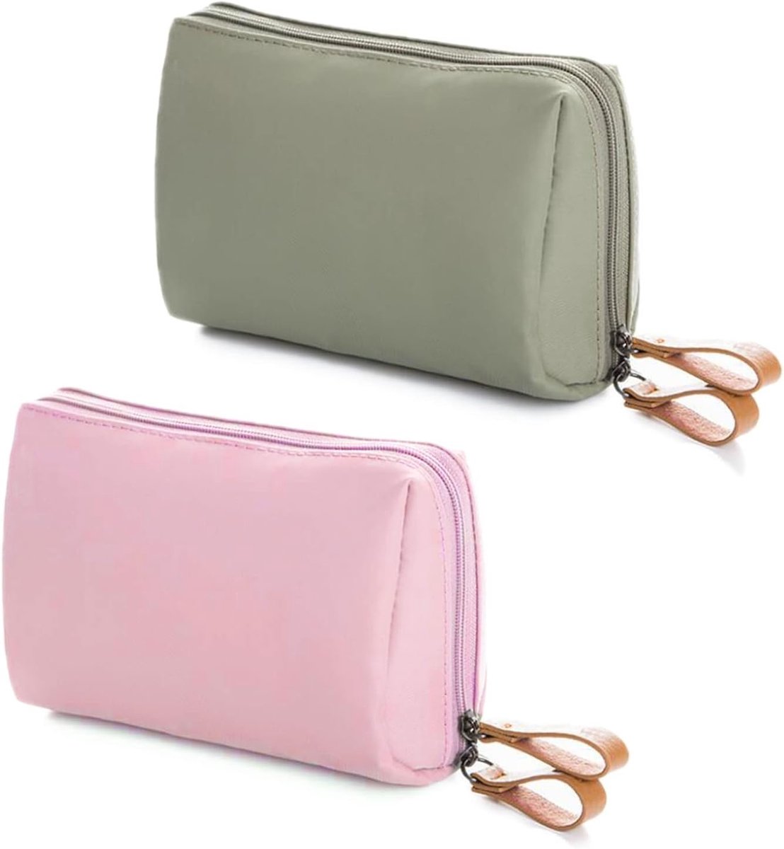 Reistoilettas, 2023 Nieuwe Nylon Cosmetische Tas,Waterdichte Draagbare Reistoilettas, Make-uptas voor Vrouwen, Groen, kleur: roze, Modern