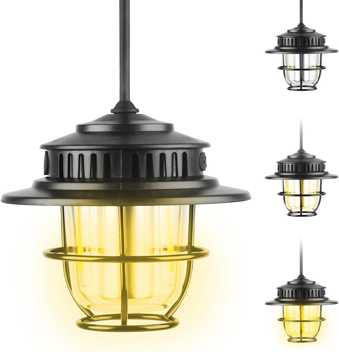 SnelShoppen - Campinglamp IPX4 Waterproof, Oplaadbaar, 1000 Lumen, 4 Lichtstanden, Draagbare Buitenlamp voor Kamperen, Vissen, Noodverlichting, 360° V