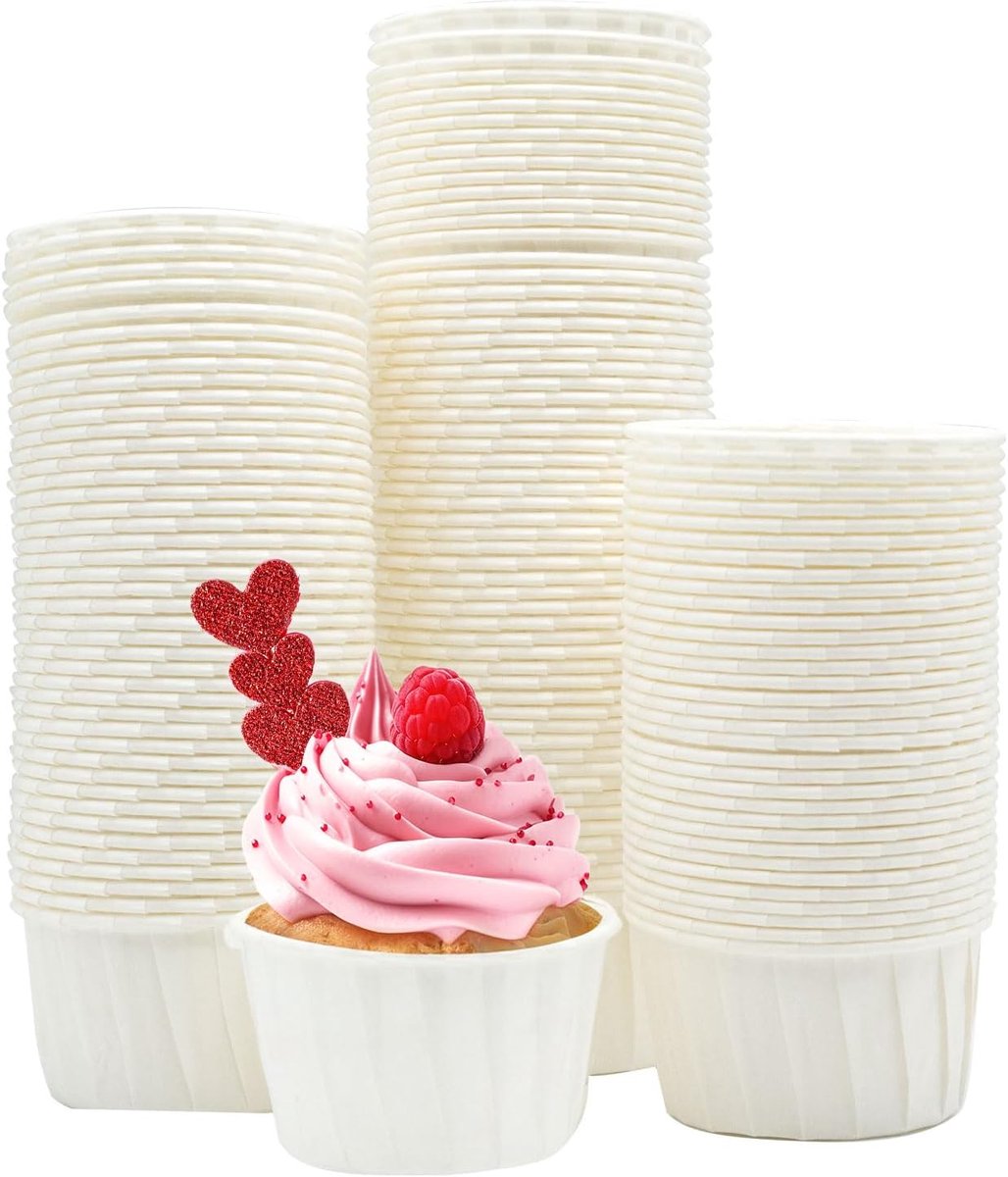 katbite Cupcakevormpjes 150 stuks Heavy Duty Bakbekers, Wegwerp Muffinvormpjes Gemaakt van Vetvrij Papier voor Bruiloft, Verjaardag, Feest