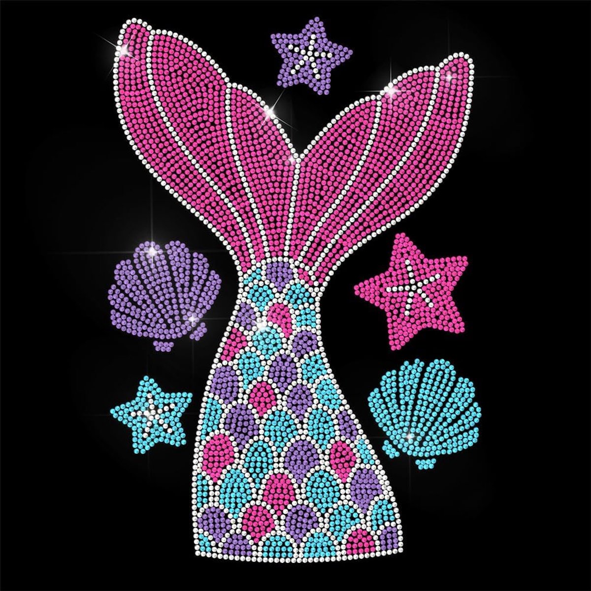 Zeemeerminstaart Strijken op Steentjes Opvallende Moderne Decoratieve Warmteoverdracht DIY Kristal Mode Hot Fix Stickers voor Kleding Art Decor Verjaardagscadeaus