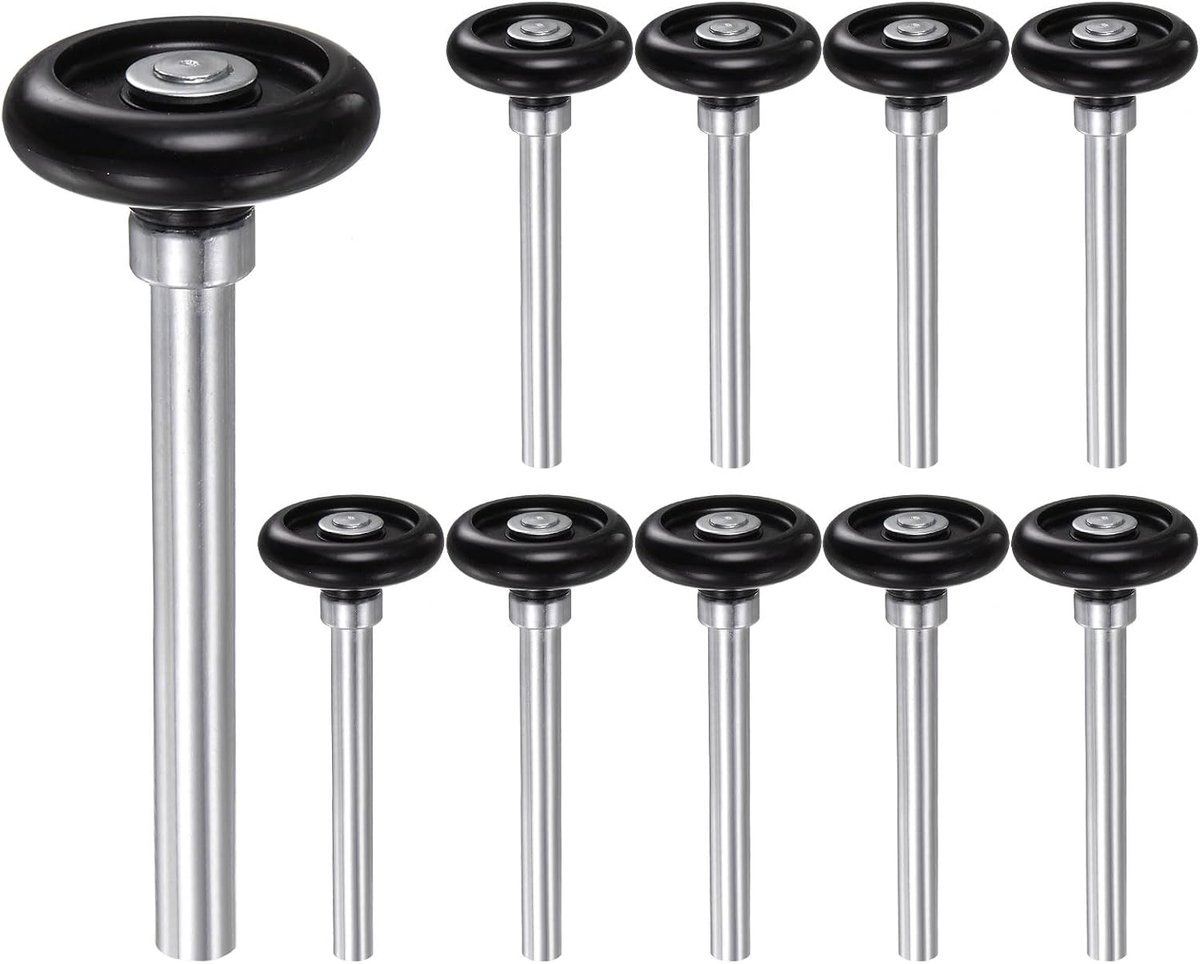 : 110 stuks 1,8 inch nylon garagedeurollen voor 2 inch garagedeur, 4,25 inch standaardwielen, zwart