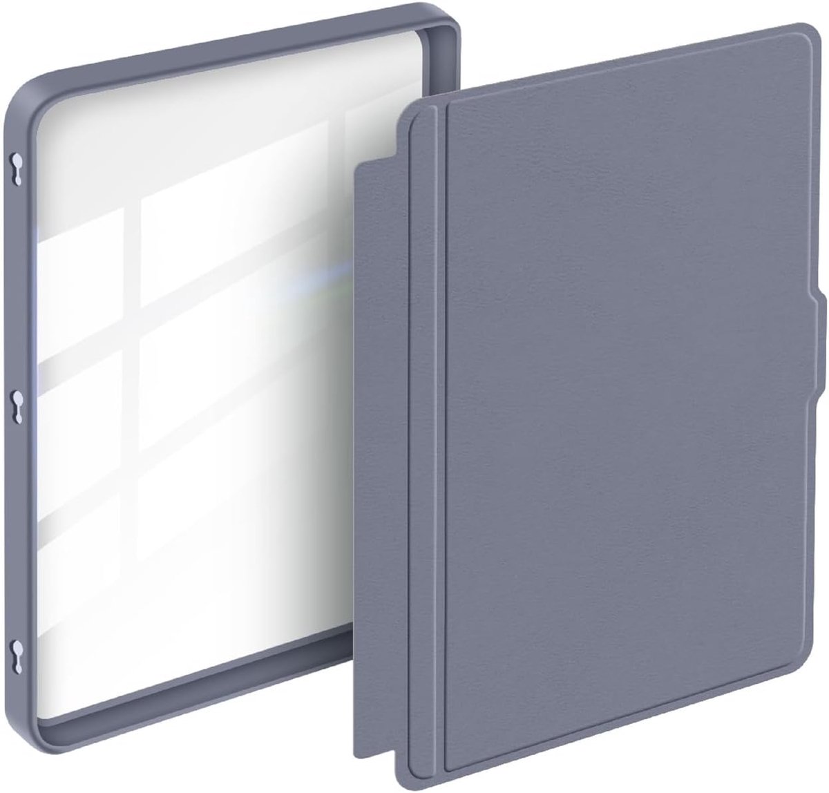 Hoes compatibel met Kobo Clara Colour/Clara BW/Clara 2E, flip PU case [PC TPU transparante achterkant] huidachtige textuur - donkerpaars