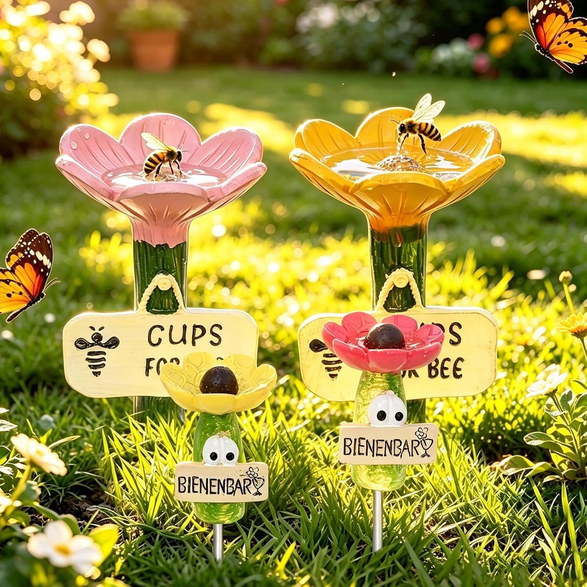 4 stuks insectendrinker, bijenfranken voor de tuin, insectendrinker, tuin, fascinating drinkers (4 stuks)