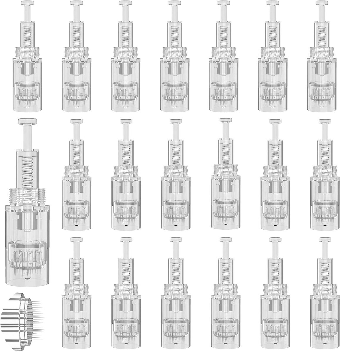 naalden 20 stuks 24 pins vervanging derma pen microneedling naalden micro nano-naalden cartridges reserveonderdelen dermapen microneedling apparaat reservenaalden naald patroon