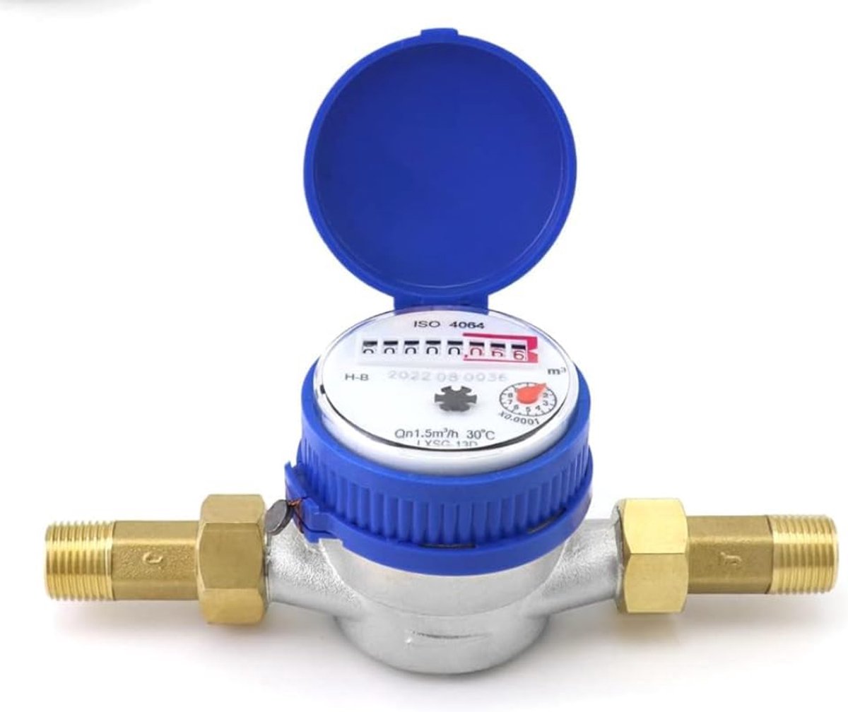 Koud·15mm 1/2 inch Koudwatermeter met Armaturen voor Tuin & Huisgebruik