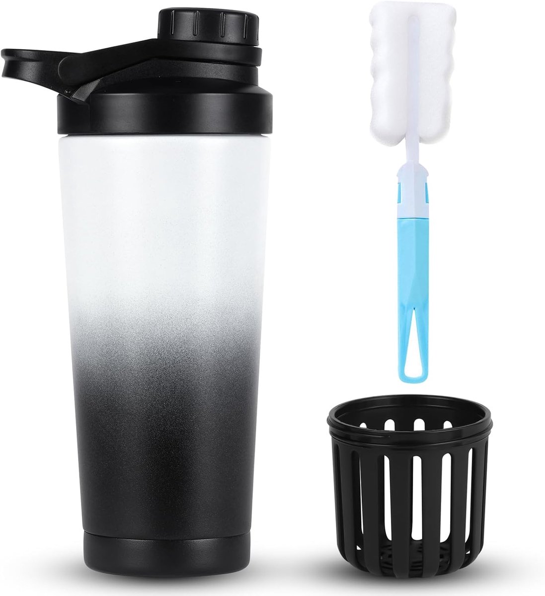 Protein Shaker 750 ml - RVS - Lekvrij - Perfect voor Sport en Fitness - ShopVlot