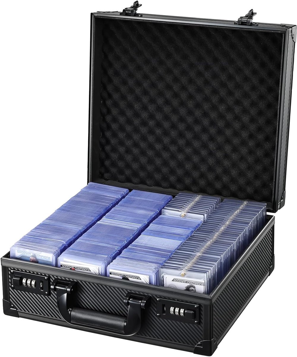 SnelShoppen - Protective Case voor 600 Toploader en 150 Magnetische Kaarthouders, Veiligheidsbox met Combinatieslot, Verstevigde Bescherming voor Verz