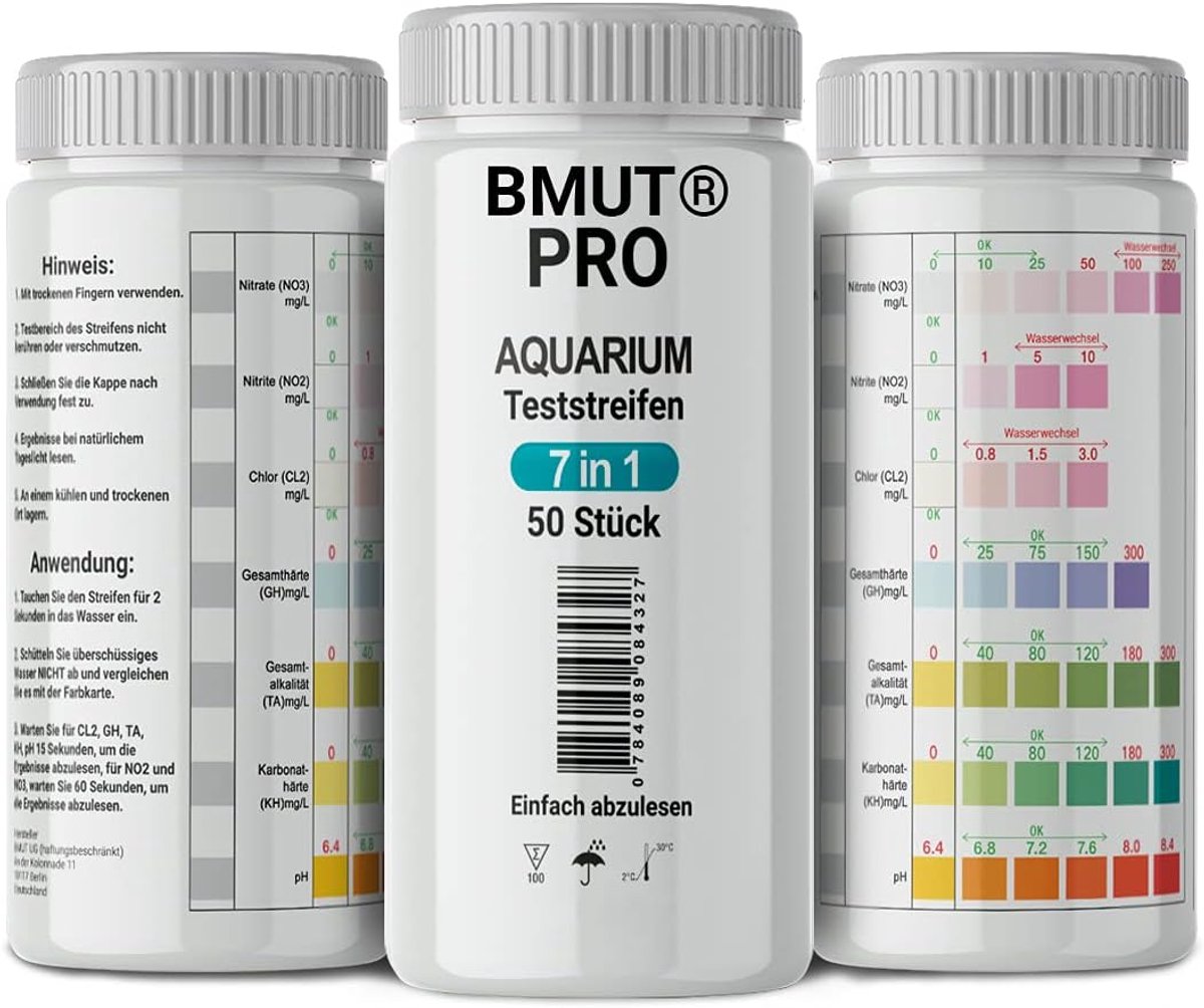 SnelShoppen - 50 x 7-in-1 Aquarium Test Strips Water Test voor Vijver en Vis Waterkwaliteit, Eenvoudig in Gebruik, Snelle Resultaten, Ideaal voor Tuin