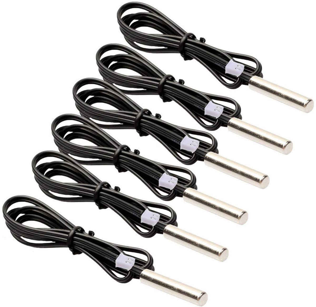 6 stuks NTC-temperatuursensor 5K + 10K 1% NTC B3950 Waterdichte sonde Thermistor Nauwkeurigheid Temperatuursensor Precisie Temperatuursonde 1M