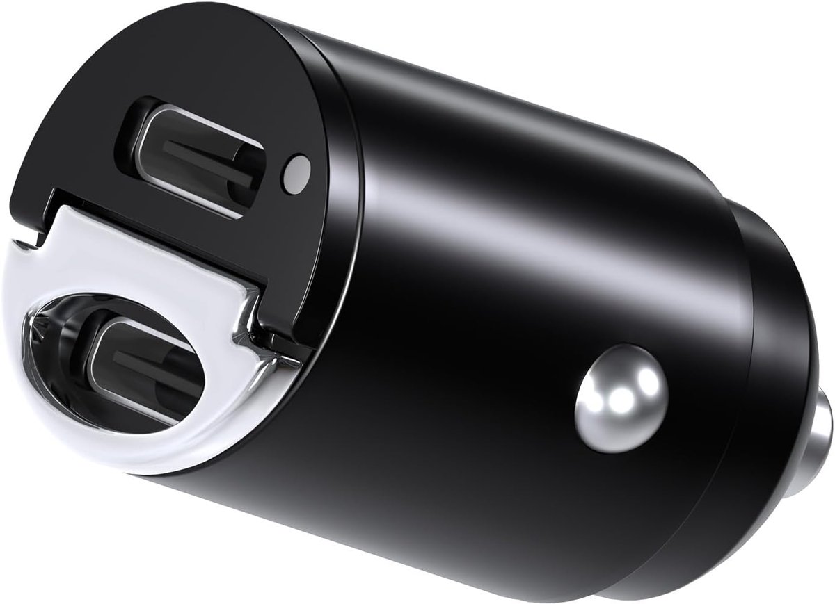 Autolader USB-C 2-Poorts Adapter – 45W Sigarettenaansteker USB Snellader – Ultra Compact Autotelefoon Lader – USB Oplader voor iPhone 17 16 15 14 Pro Max, Samsung S26 S25 S24 S23 S22