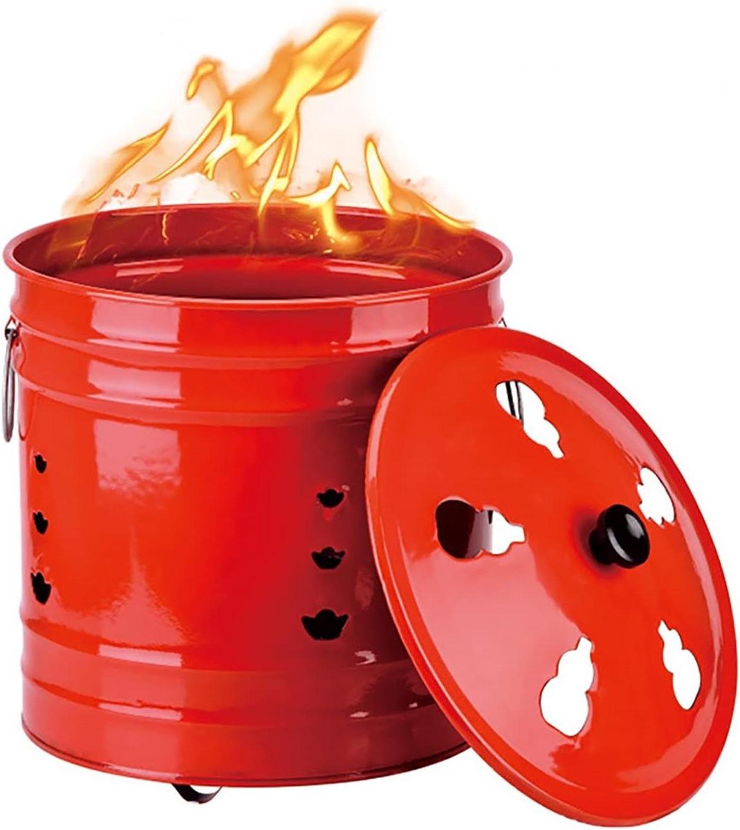 Vuurtoren Verbrandingsoven - Vuurkorf Tuinafval - Afval Verbranden - Verhoogde Poten - 30cm x 30cm - Rood