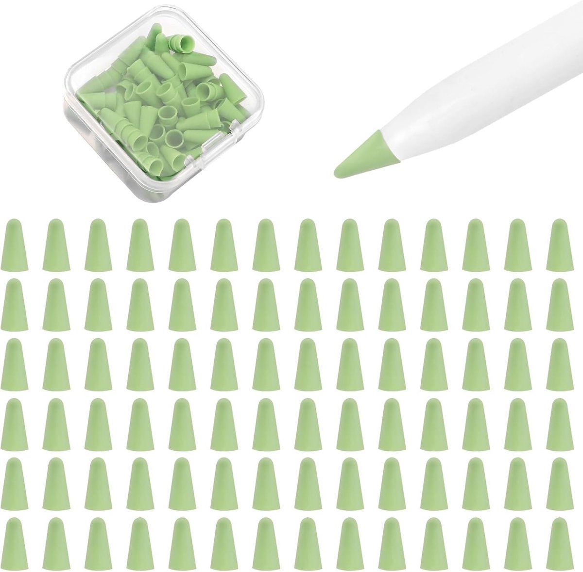 100 stuks siliconen puntbeschermers voor Apple Pencil 1/2/ /Usb-C 100
