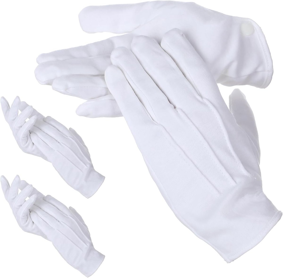 Witte handschoenen voor kerk, uniform en smoking - 3 paar multifunctionele handschoenen voor diverse gelegenheden