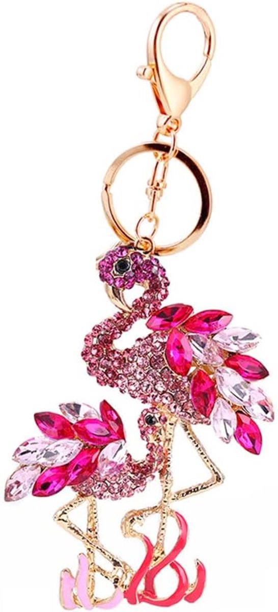 Sleutelhanger Flamingo Hanger Sleutelhanger Strass Kristal Sleutelhanger Auto Sleutelhanger Sleutelhanger Handtas Purse Charm, Geschenkideeën voor haar, Geschenkuitwisseling Ideeën, roze, S