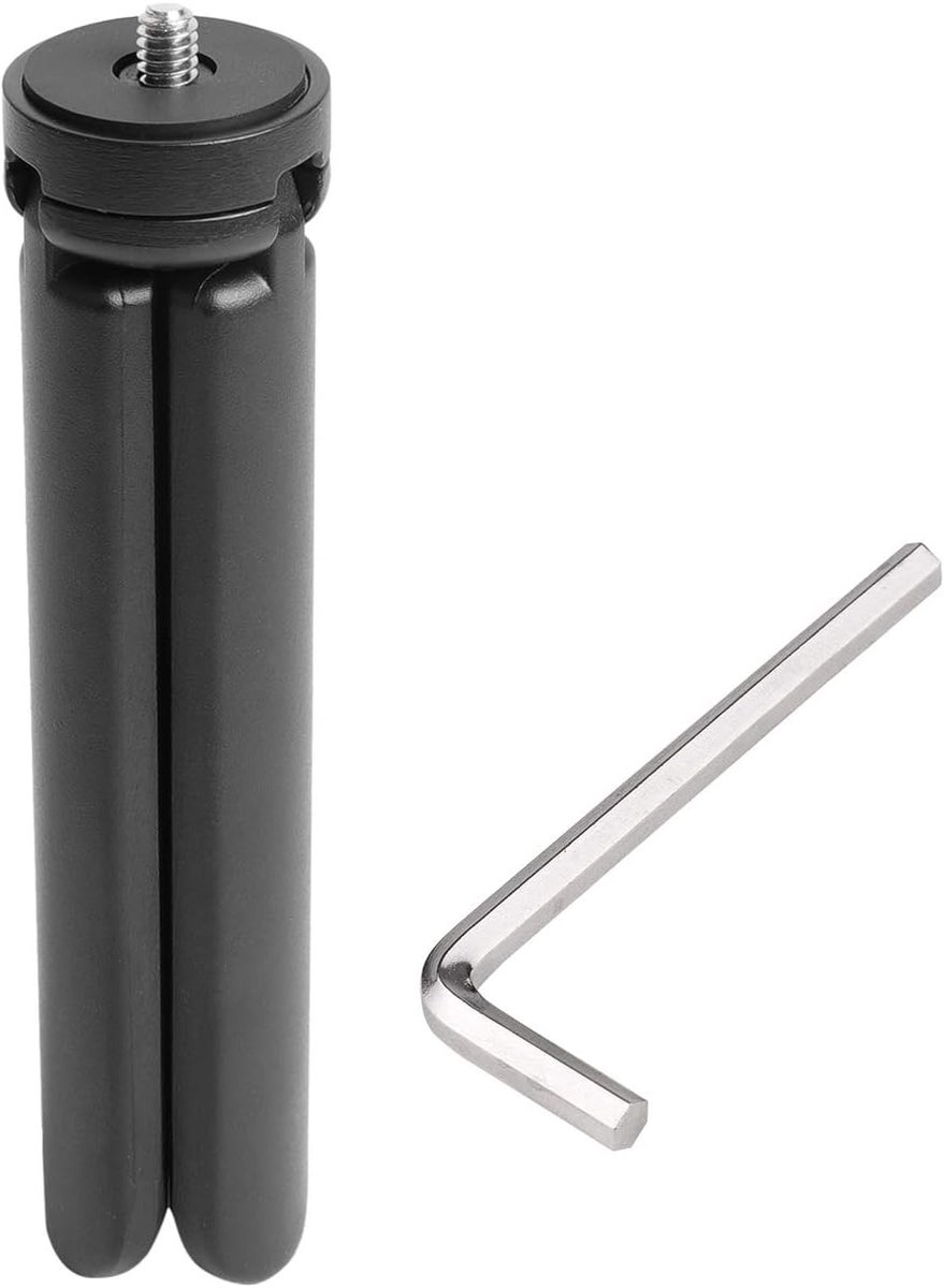 SnelShoppen - Aluminium Legering Mini Statief met 1/4 Inch Schroef, Verstelbare Hoogte van 2,5cm tot 7,4cm, Draagcapaciteit tot 10kg voor DSLR, ILDC,