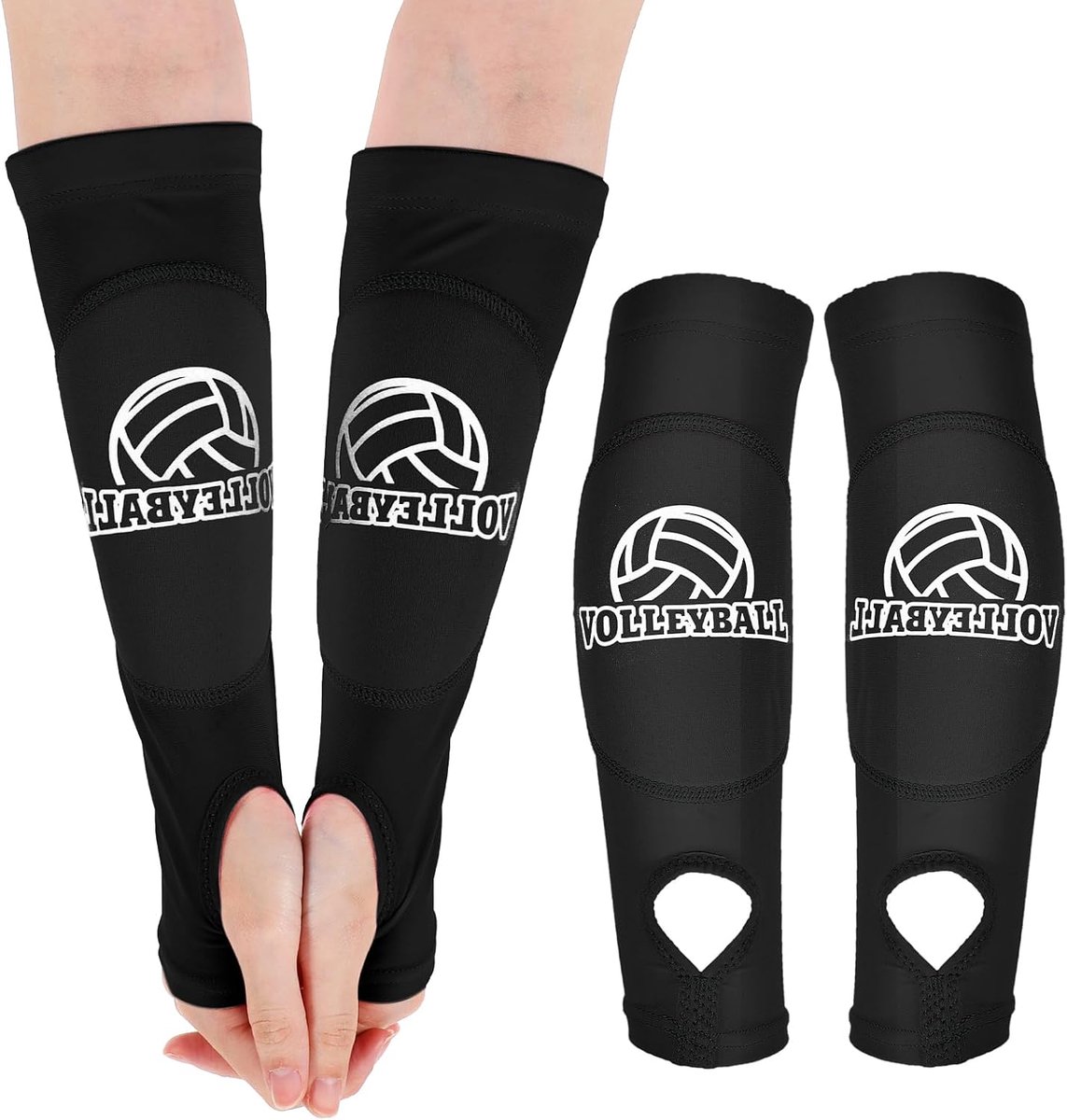 Volleybalarmkappen met beschermpad - forearm cuffs met duimopening - ShopVlot