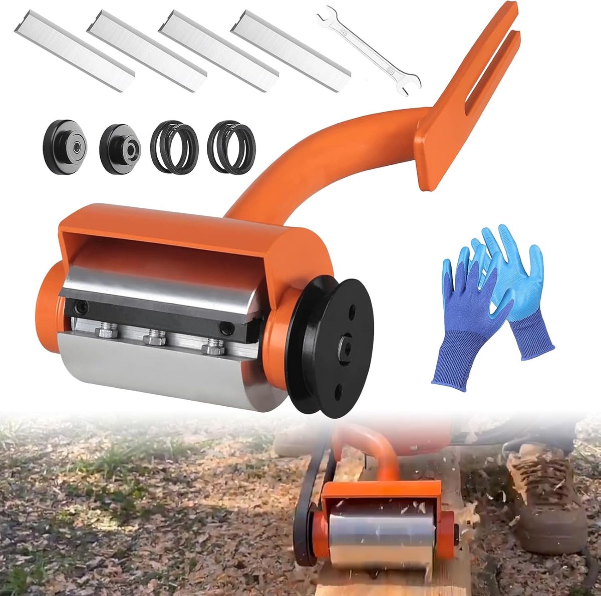 SnelShoppen - Log Houtschiller, Multifunctionele Houtscherer met 6 Uitbreidbare Messen, Stalen Houtschiller voor Houtbewerking, Tuin en Camping