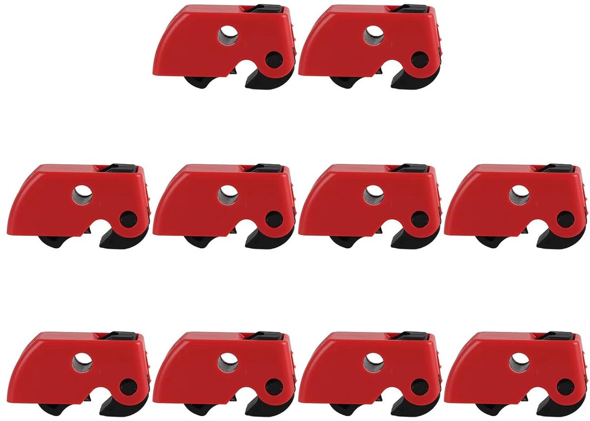 SnelShoppen - Circuit Breaker Locking Device 10 Stuks - Duurzaam Hoogbeveiligd Slot voor Elektriciteit - Compact en Lichtgewicht - Veiligheidsoplossin