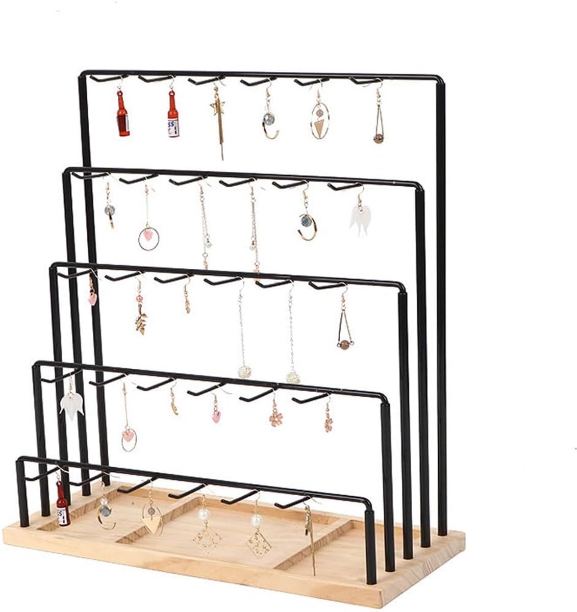 Earring Display Stand for Sale, Earring Rack Display Holder, 5 Layers Jewelry Display for Suppliers (Black, 5 Layers) - ShopVlot