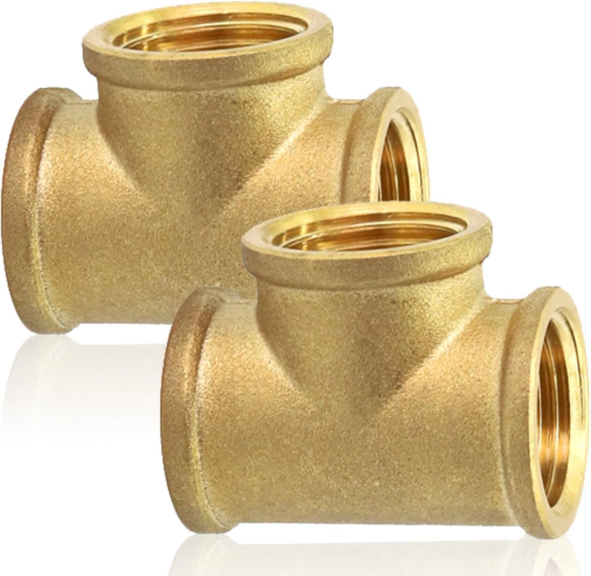 Messing T-Stuk 1 Inch - 90° Ø30,5 mm - Aftakking Binnendraad DN25 - Drinkwater Geschikt - Messing Fitting met Schroefdraad.