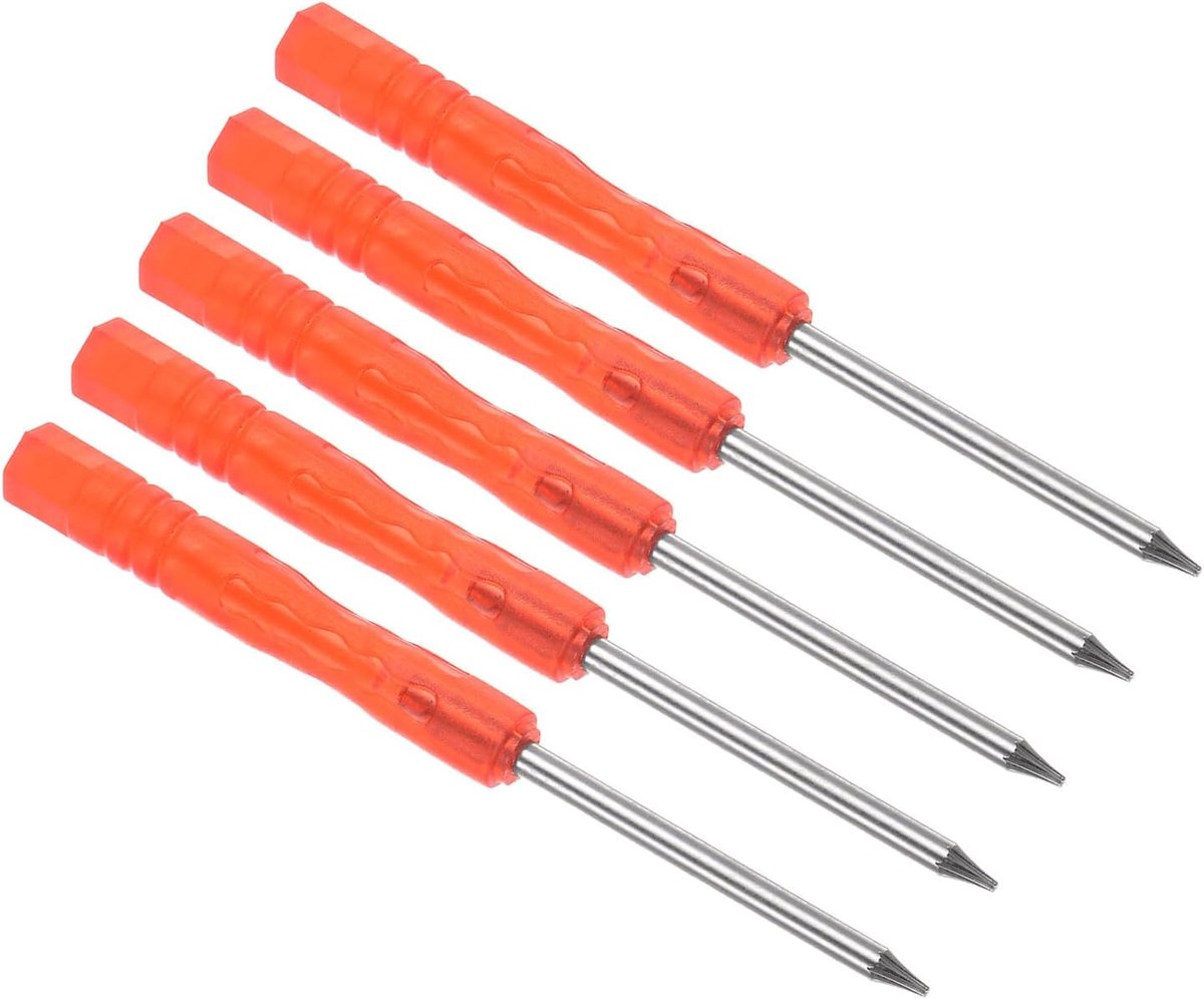 Tiny Torx Screwdriver, 85mm Length, Steel T3 Star Head Screwdriver Non-Slip Red Grip - ShopVlot