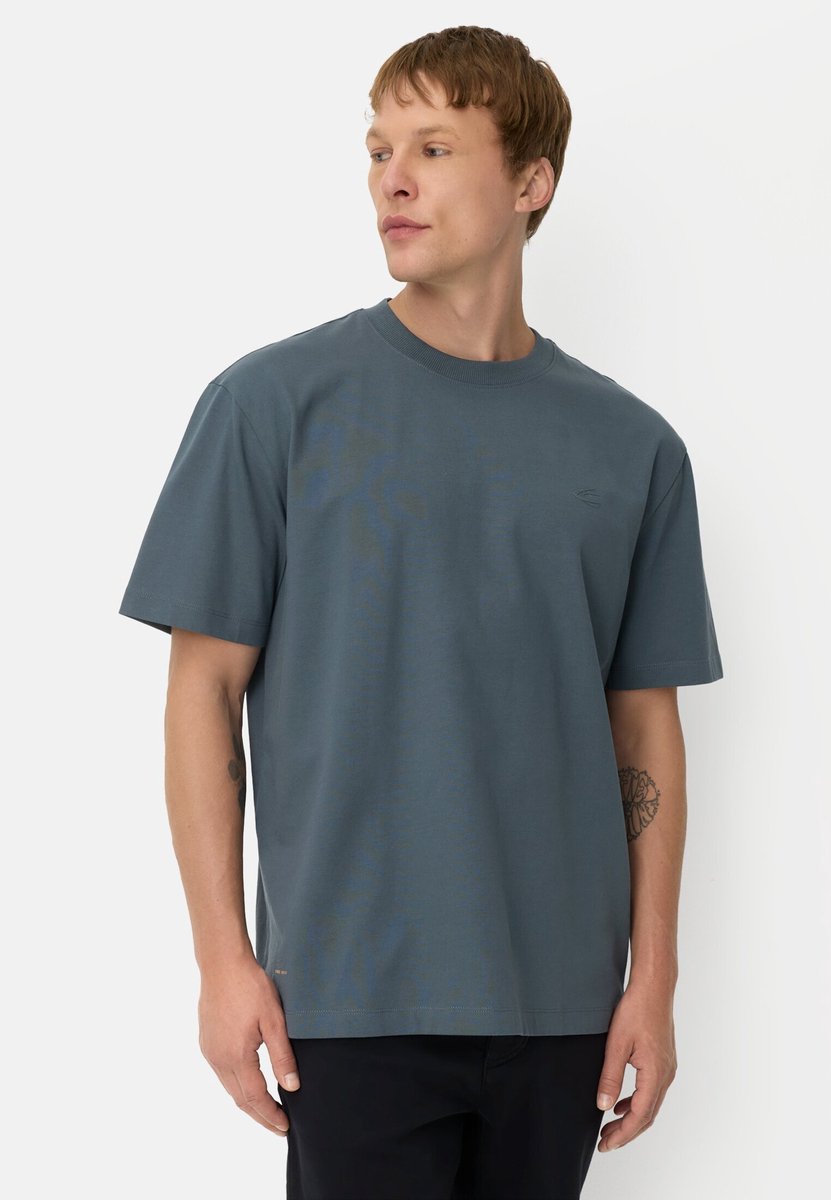 camel active T-shirt met rugprint in relaxed fit - Maat menswear-L - Inktblauw