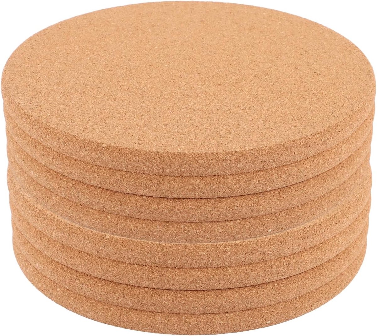 Thijox - 8 Stuks Hittebestendige Pannenonderzetters van Kurk, Rond 16 cm, Natuurlijk, Duurzaam voor Keuken, Camping, Feest en Knutselen