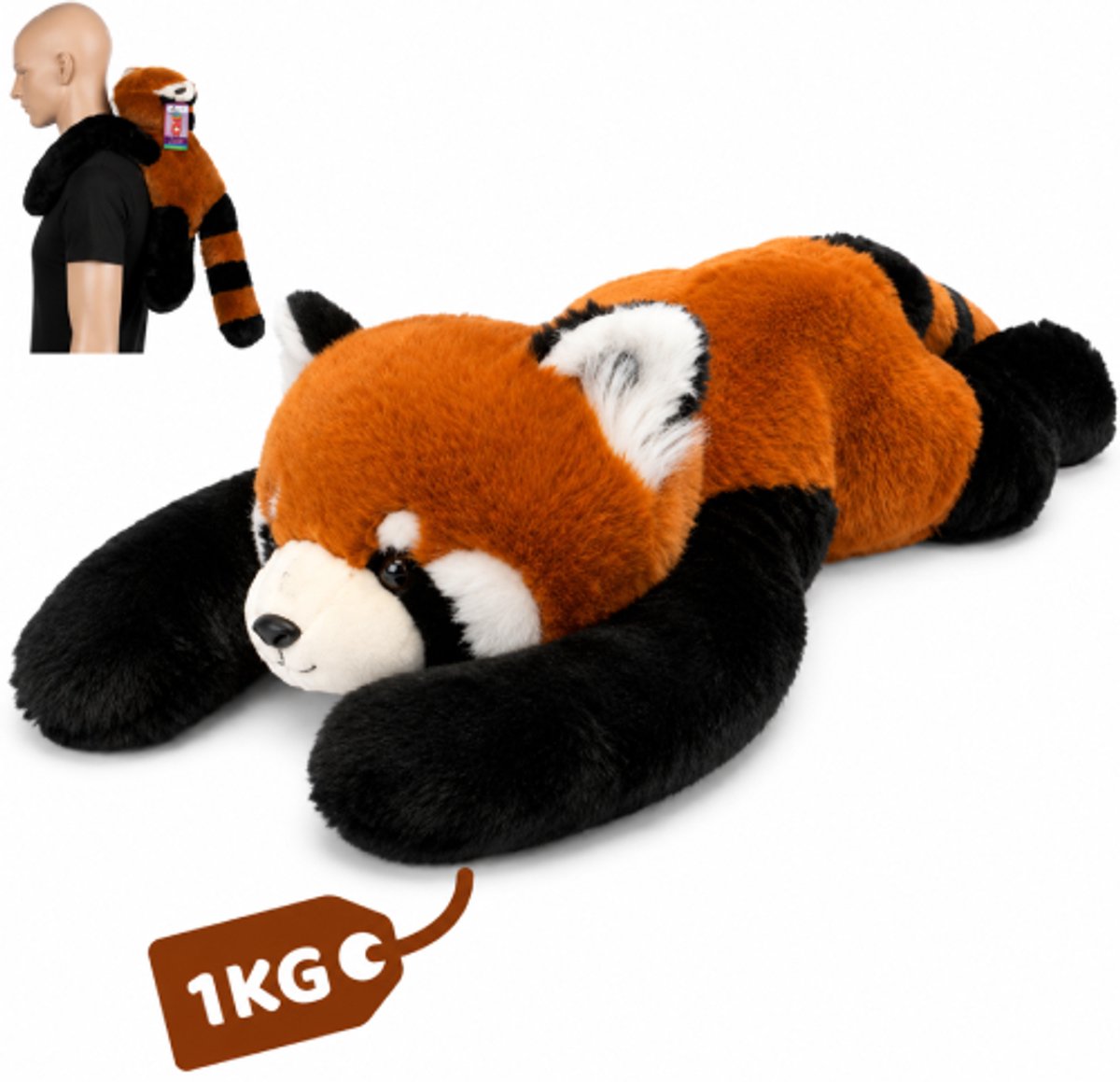 Topknuffels® Verzwaringsknuffel Wasbeer - 60cm/1kg - Verzwaarde Knuffel - Weighted Stuffed Animal - Sensorisch Speelgoed - Zware Knuffel Anxiety - Voor Kinderen en Volwassenen