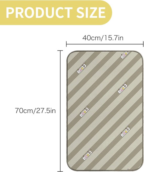 Strijkmat voor op tafel, 70 x 40 cm, Strijkmat, Draagbare strijkmat antislip en hittebestendig met bescherming tegen stoom & Geschikt voor tafels (Groen) — afbeelding 5