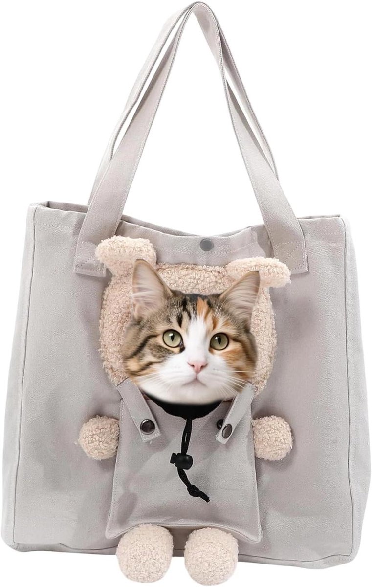Draagtas Kleine Hond - Hondenvervoer Tas - Veilig Reizen - Ademend Materiaal - 35x20x3 cm - Grijs