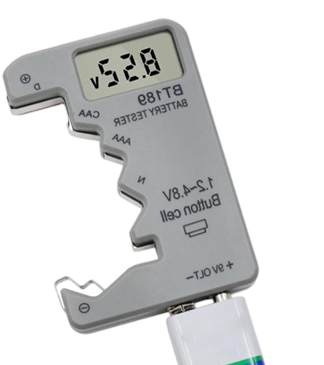 Digitale Batterijtester - Capaciteitsmeter Energiemeter - Batterij Diagnose - Veelzijdige Batterij Analyse - 92 x 63 x 14 cm - Zwart
