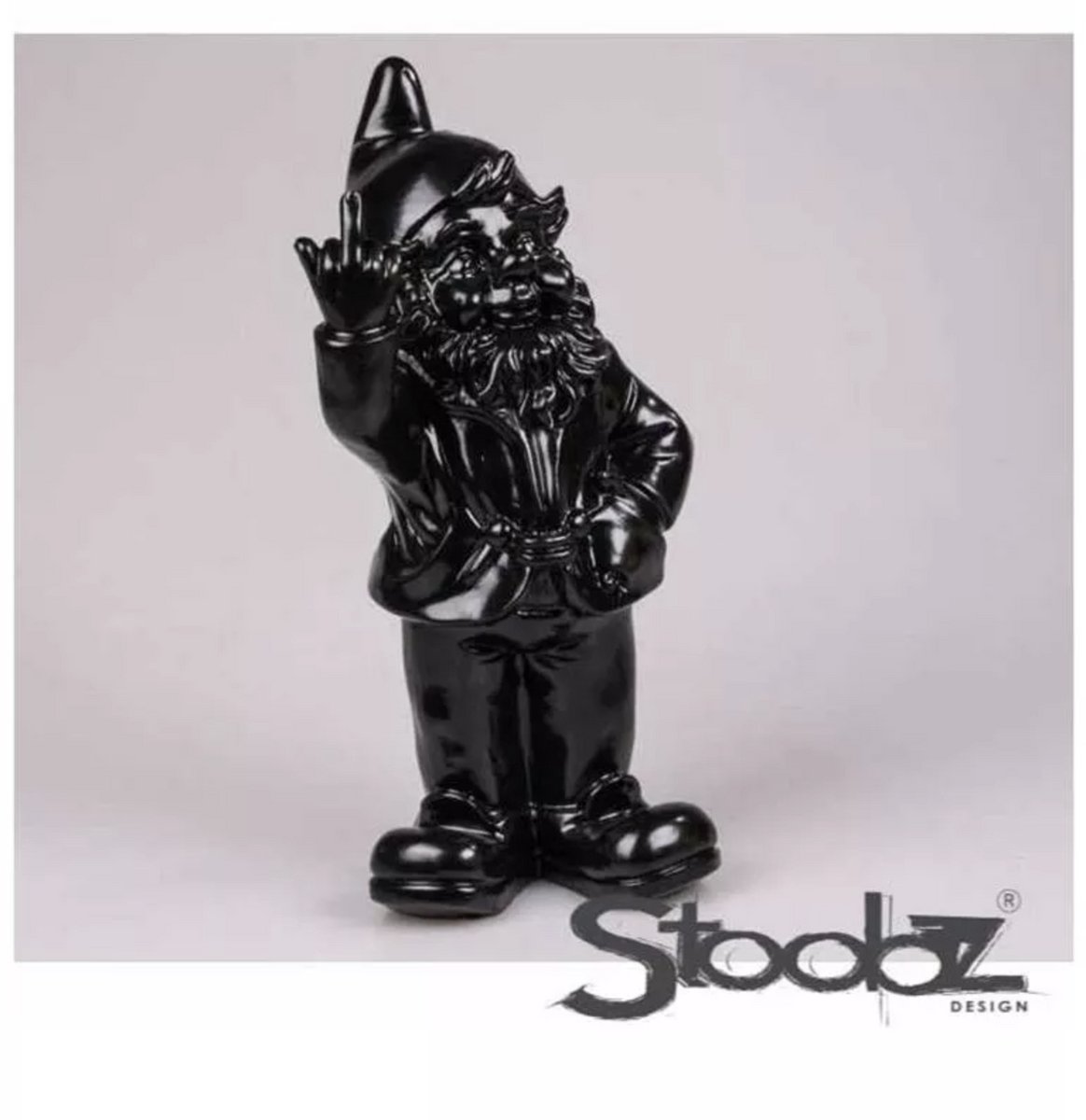 Stoobz F*ck you kabouter - 10 centimeter - Zwart - decoratief beeldje