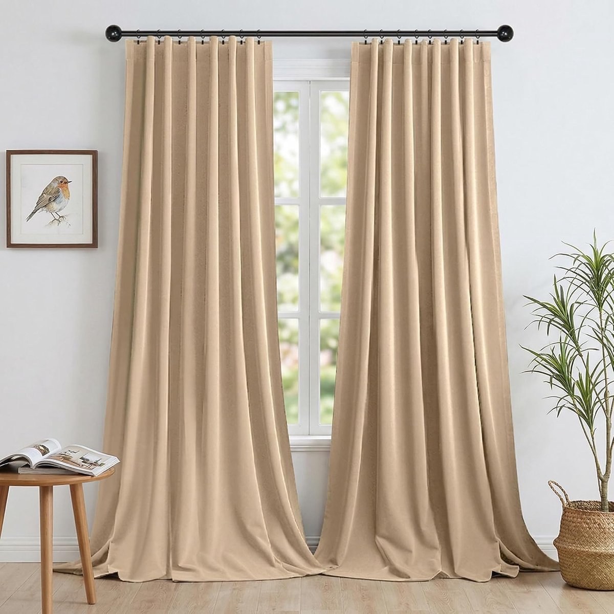 Paneelgordijnen fluweel pak van 2 (Amber, H 274 x B 132 cm (2er pack))