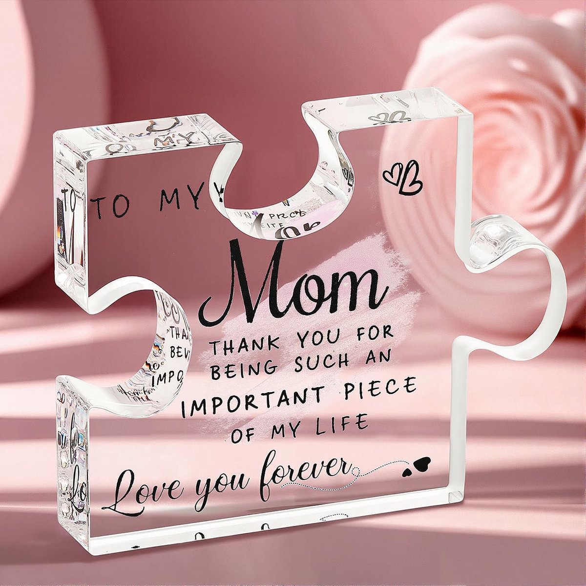 gifts en geëmailleerde blok puzzelplaat herinnering voor mom