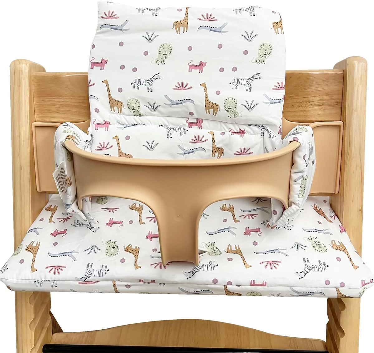 Zitkussen voor Stokke Tripp Trapp: hoge stoelkussen, dubbele rugvulling, waterdicht, afneembaar voor kinderen, zachte accessoires van biologisch katoen (Zoo)
