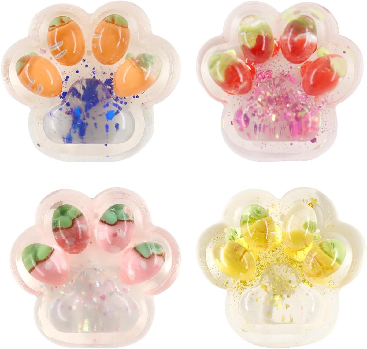 4 stuks kattenpoot squishy, squishy poot, kattenpoten squishy, schattig zacht kattenpoot knijpspeelgoed, squishy kattenpoot, kattenpoot knijpspeelgoed, stressvermindering, fidget toys voor kinderen en