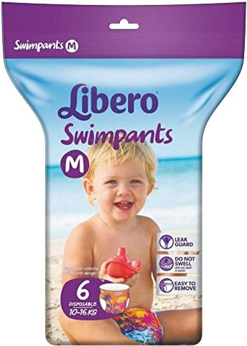 SnelShoppen - Libero Zwemluiers Baby M 10 ml - 6 Stuks, Waterdichte Zwemluiers voor Kinderen, Ideaal voor Zwembad en Zee, Comfortabel en Ademend, Maat