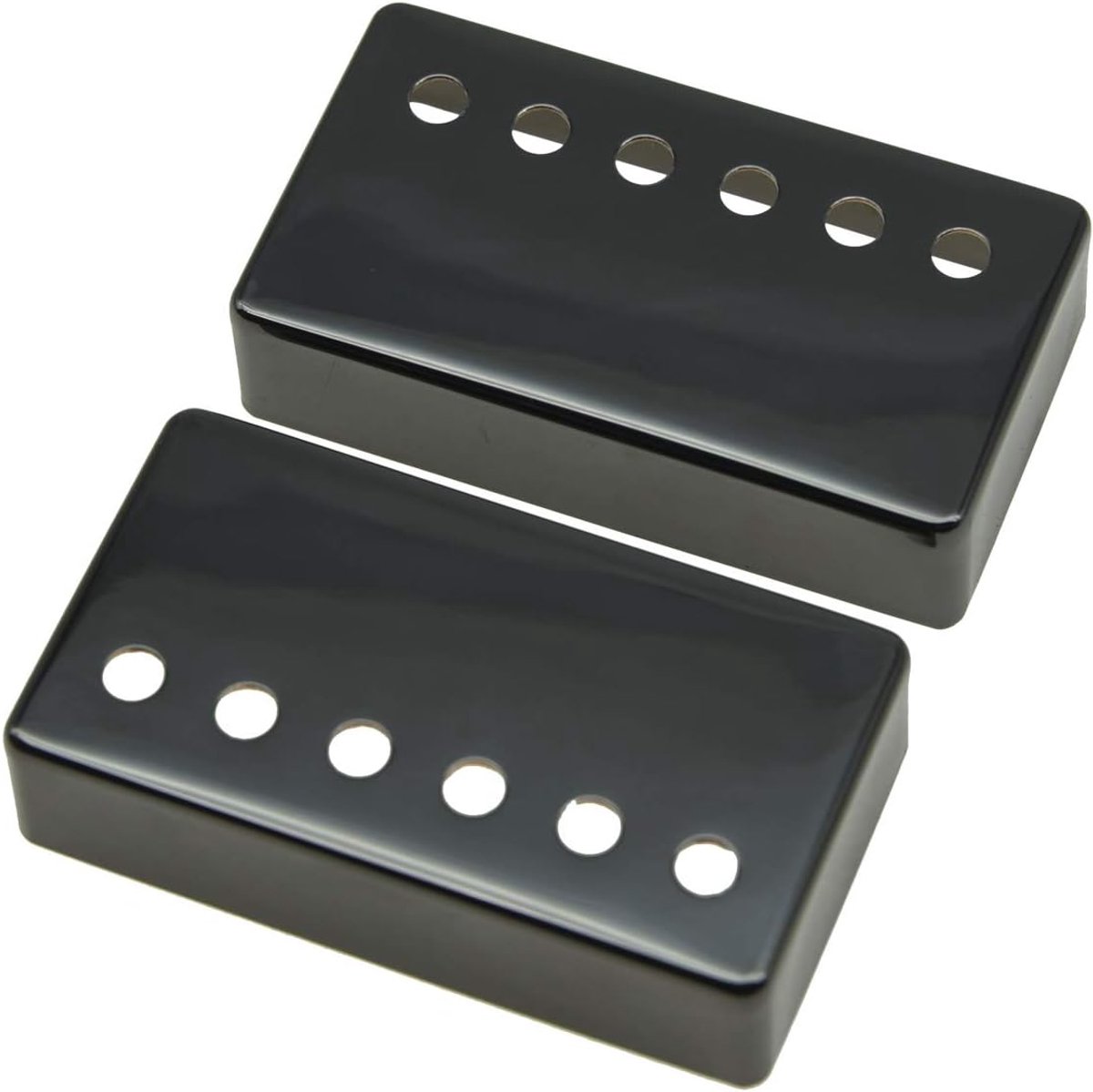 Set van 2 Humbucker Gitaar Pickup Covers Messing Humbucker Pickup Covers 49,2mm/52mm Poolafstand Pickup Cover Zwart Nikkel