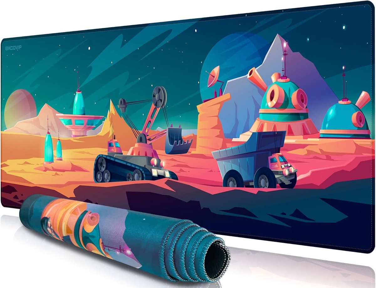 Gaming muismat XXL 80x30 cm - dubbele mat voor laptop en muis - beschermt bureau en toetsenbord - SnelShoppen