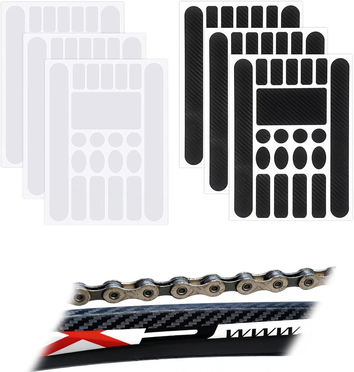 Fietsframe bescherming stickers - 6 zelfklevende transparante PVC folies voor krasbestendige bescherming van racefiets en mountainbike - Waterdicht en slijtvast voor dagelijks gebruik