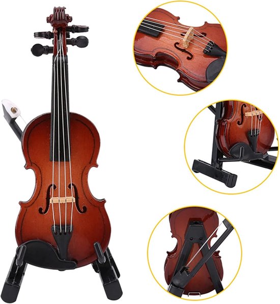 Viool Met Koffer - 's Werelds Kleinste Viool, Miniatuurmodel Met Standaardkoffer, Poppenhuisaccessoires, Mini Muziekinstrument Decor — afbeelding 2