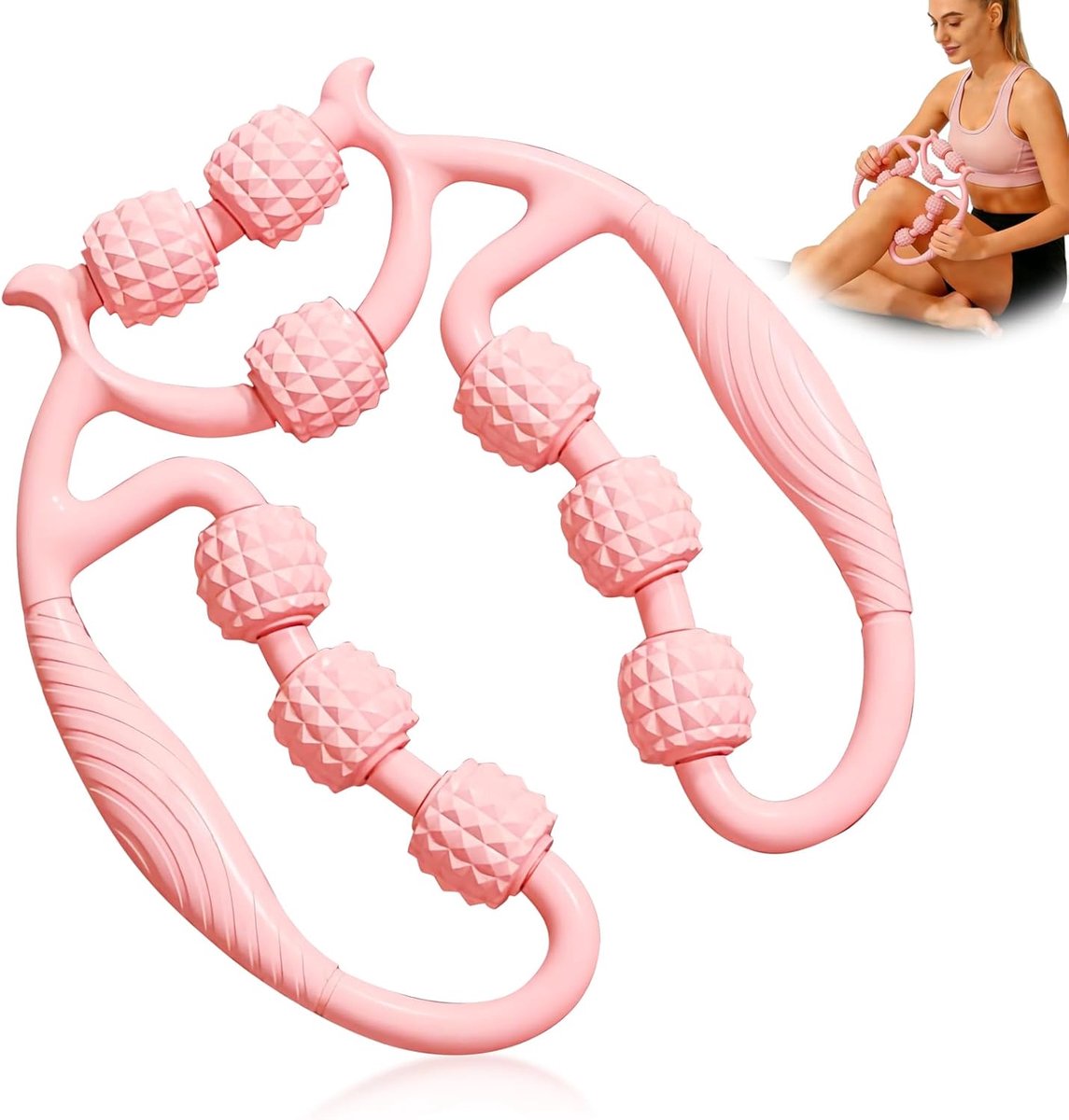 SnelShoppen - Anti-Cellulite Massager met Handvat, 360° Massage Roller Ergonomisch voor Diepe Weefselmassage van Benen, Billen, Armen & Buik, Huidvers